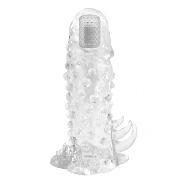 BAILE - BRAVE MAN Head Vibrating Crystal Penis Sleeve (L:13.5cm - D:4cm)